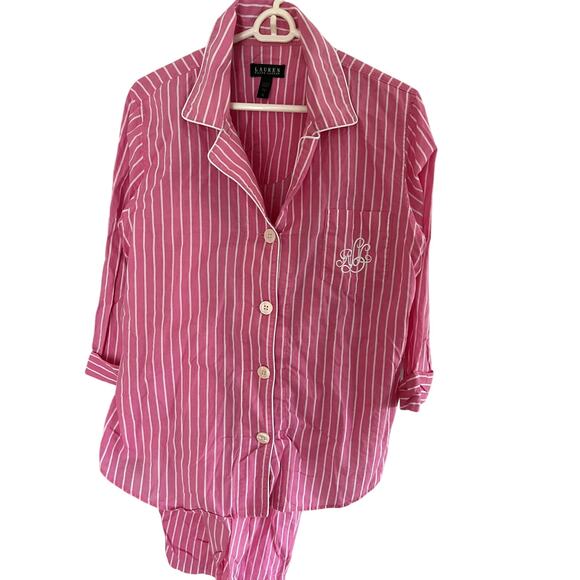 Lauren by Ralph Lauren Other - Lauren Ralph Lauren Women XL Pajama Set Cotton Drawstring Pant Prep Coastal NWOT